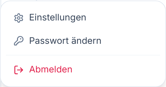 Das Profilmenü unten links in der Seitenleiste — hier finden Sie die Einstellungen