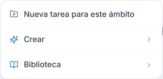 El menú + debajo del cuadro de mensaje: despliegue Biblioteca para elegir un flujo de trabajo.